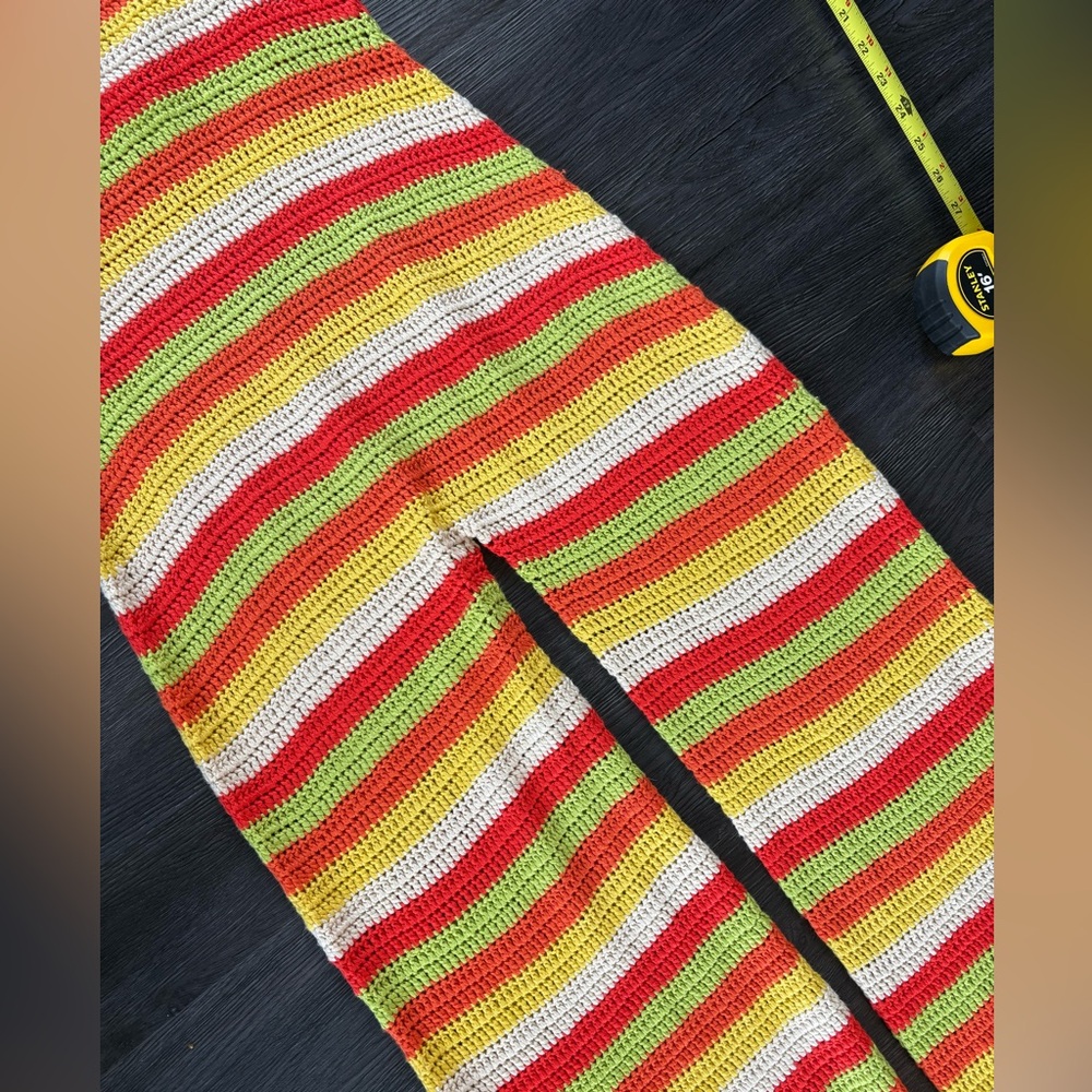 REVOLVE Striped Crochet Halter Jumpsuit in Lime, Red, Yellow & Cream - Picture 4 of 9